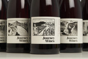 Journey Wines with labels from linocuts by Shana James